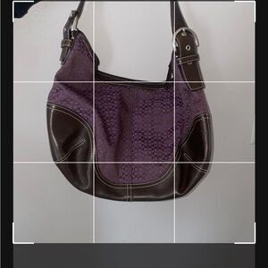 Coach Two-Tone Purple and Brown Hobo Bag